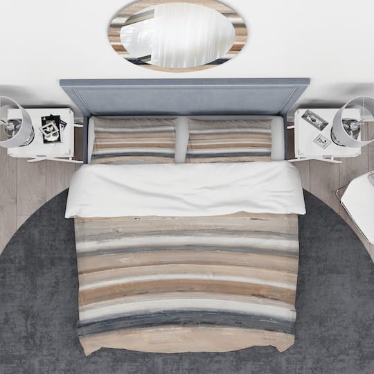 Designart 'Geometric Circle Natural Balance III' Geometric Bedding Set - Duvet Cover & Shams